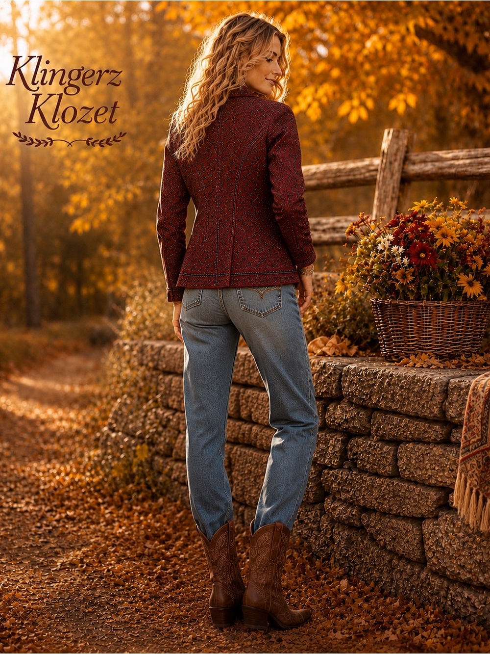 Coldwater Creek Embroidered Boho Jacket Size 14 Burgundy Cotton Artsy Blazer - Picture 9 of 15